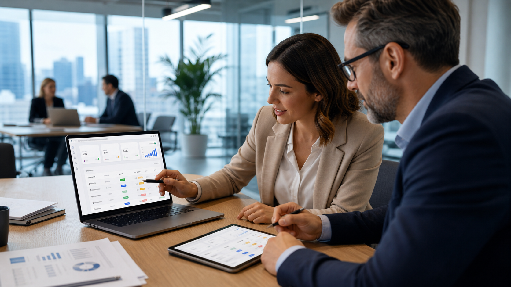Firm team reviewing client follow-up tasks